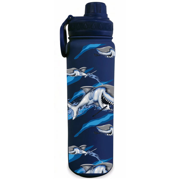 flow society Great White 24oz Stainless Steel Water Bottle Navy