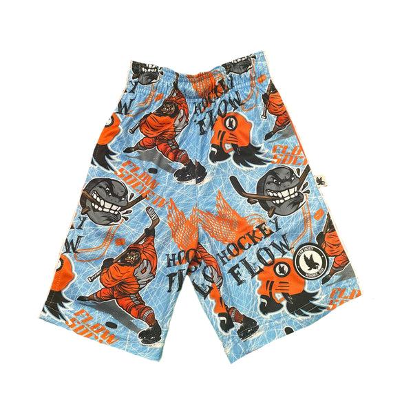 Flow Society Mens Angry Hockey Puck Attack Short Blue