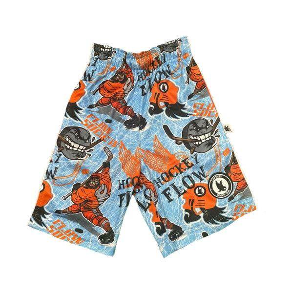 flow society Mens Angry Hockey Puck Attack Short Blue