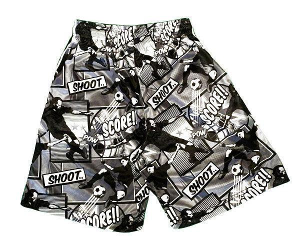 Flow Society Mens Black And Silver Comic Soccer Attack Short Black/Silver