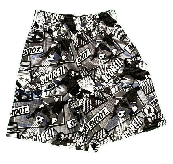 Flow Society Mens Black And Silver Comic Soccer Attack Short Black/Silver