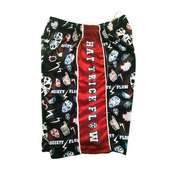 Flow Society Mens Black Hat Trick Attack Shorts Black
