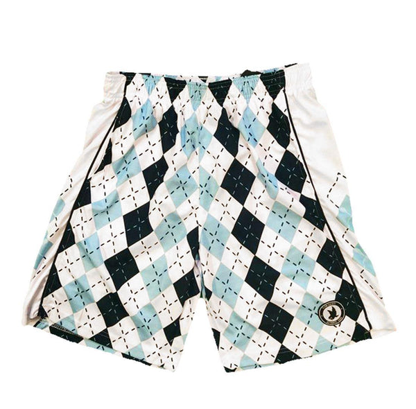 flow society Mens Blue & White Argyle Attack Short Blue/White