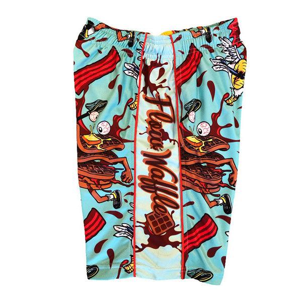 Flow Society Mens Chicken & Waffles Attack Short Blue