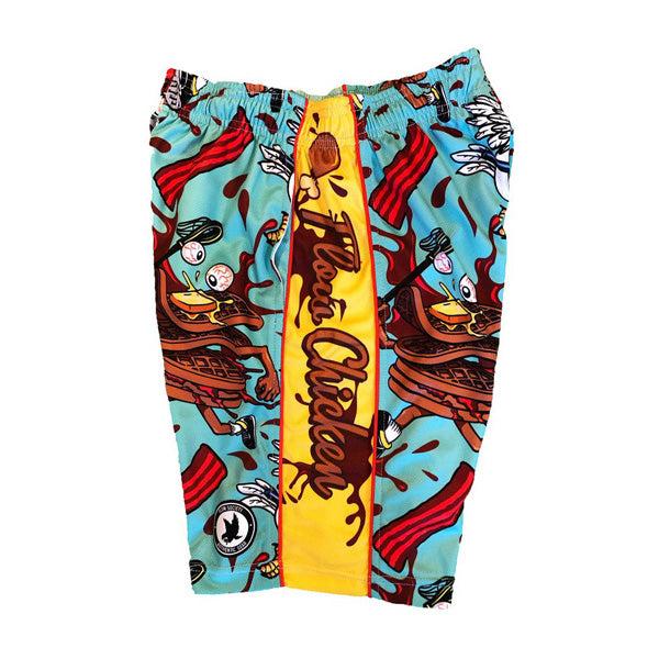 Flow Society Mens Chicken & Waffles Attack Short Blue