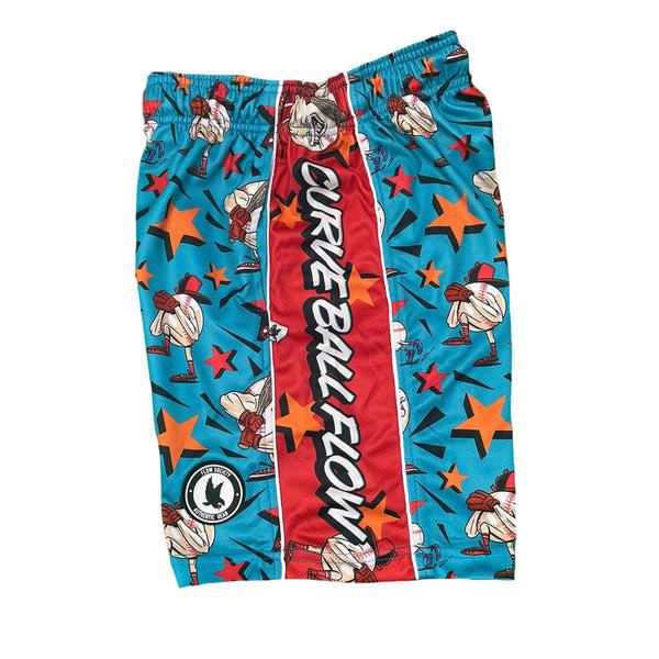 Flow Society Mens Curve Ball Baseball Attack Short Teal