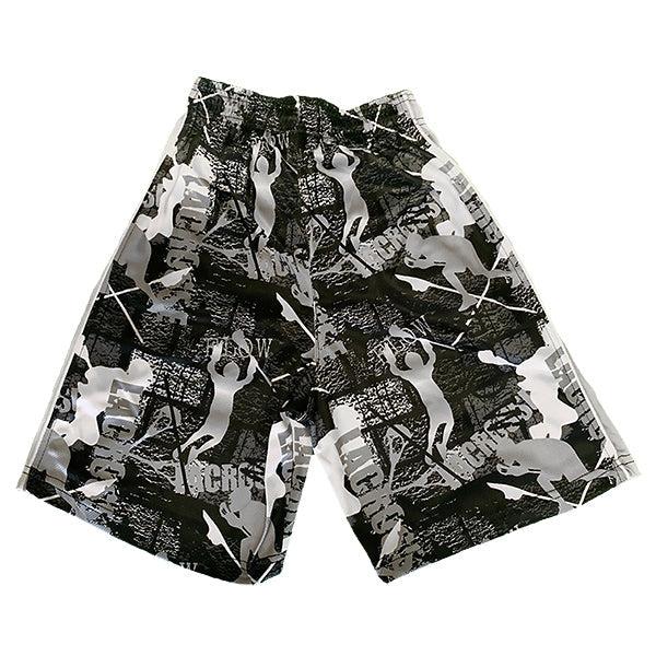 Flow Society Mens Flow Lax Black & Silver Attack Short Black/Silver