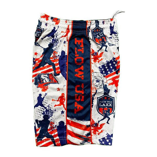 Flow Society Mens Flow Laxx USA Short White/Red/Blue