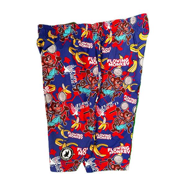 Flow Society Mens Flowing Monkey 9" Tennis Short Blue/Red