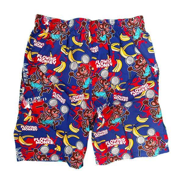 Flow Society Mens Flowing Monkey 9" Tennis Short Blue/Red