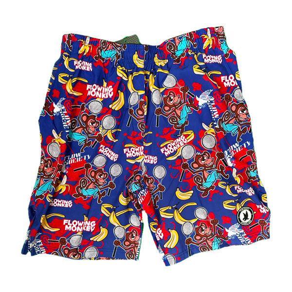 flow society Mens Flowing Monkey 9" Tennis Short Blue/Red