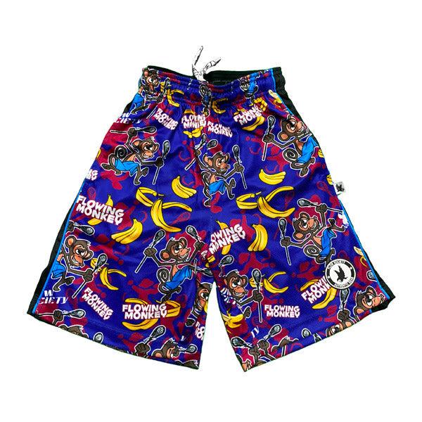 Flow Society Mens Flowing Monkey Attack Shorts Blue/Red