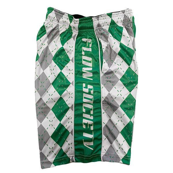 Flow Society Mens Grey & Green Argyle Attack Short Grey/Green