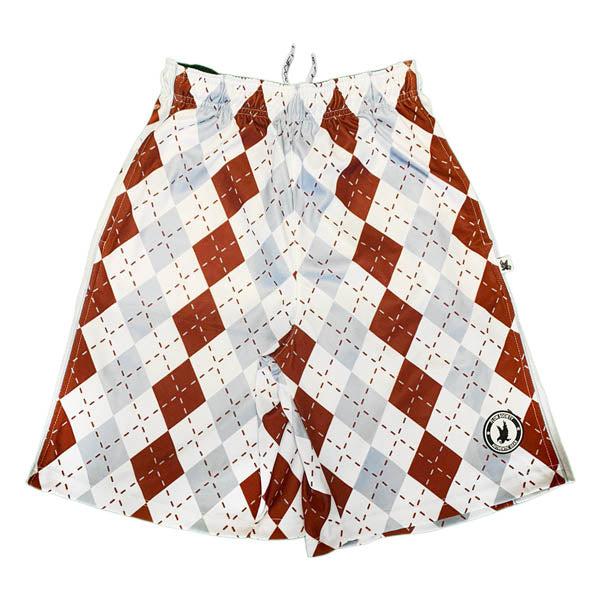 Flow Society Mens Maroon & Grey Argyle Short Maroon & Grey