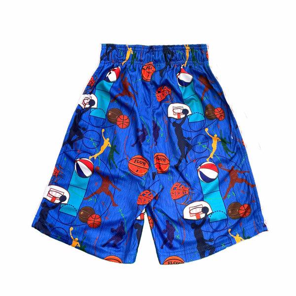 Flow Society Mens Multi League Basketball Short Blue