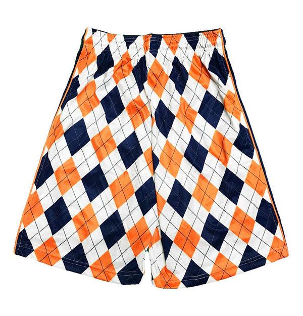 Flow Society Mens Navy & Orange Argyle Attack Short Navy/Orange