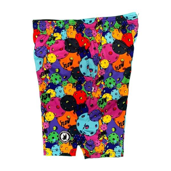 Flow Society Mens Neon Motley Pickleball Short - 7" Neon/Charcoal