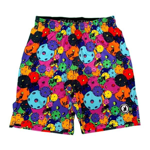 flow society Mens Neon Motley Pickleball Short - 9" Neon/Char