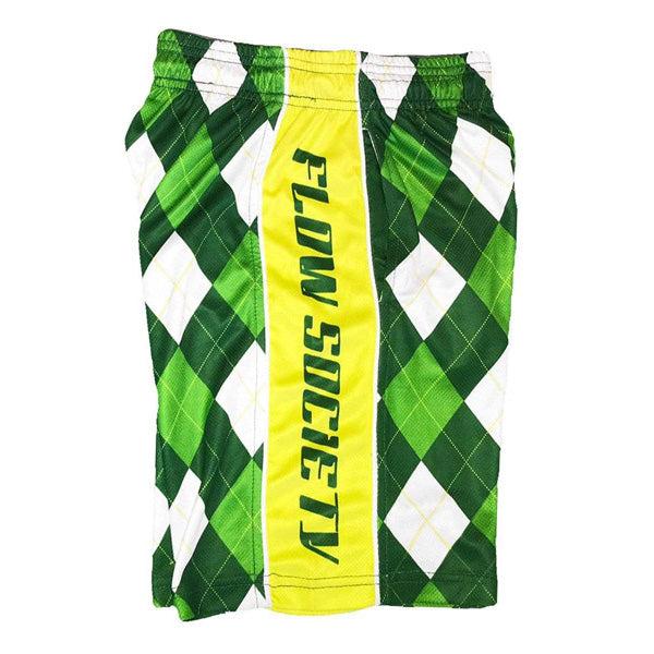 Flow Society Mens New Argyle Green Attack Short Green/White