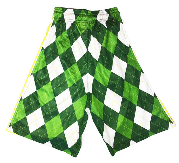 Flow Society Mens New Argyle Green Attack Short Green/White