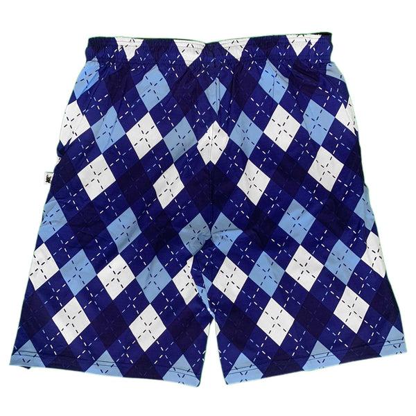 Flow Society Mens Oceanside Argyle 7" Tennis Short Blue/White