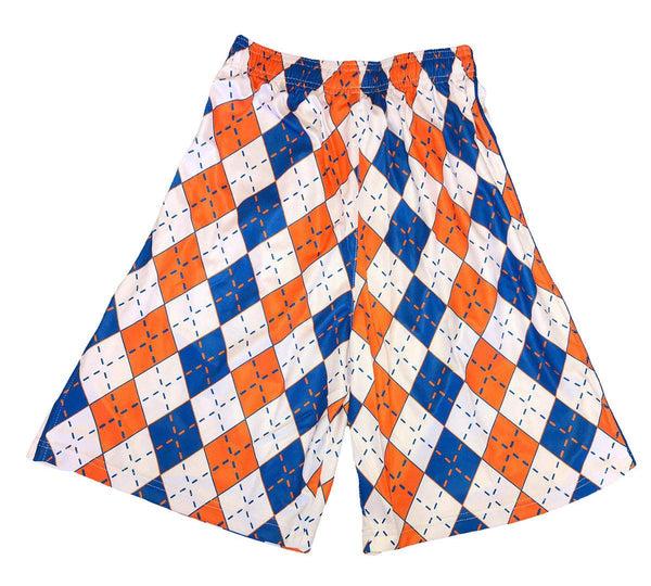 Flow Society Mens Orange & Blue Argyle Shorts Orange & Blue