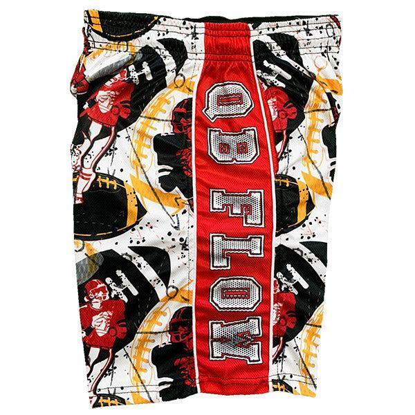 Flow Society Mens QB Football Flow Attack Short White/Multi