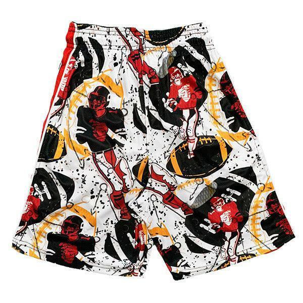 Flow Society Mens QB Football Flow Attack Short White/Multi