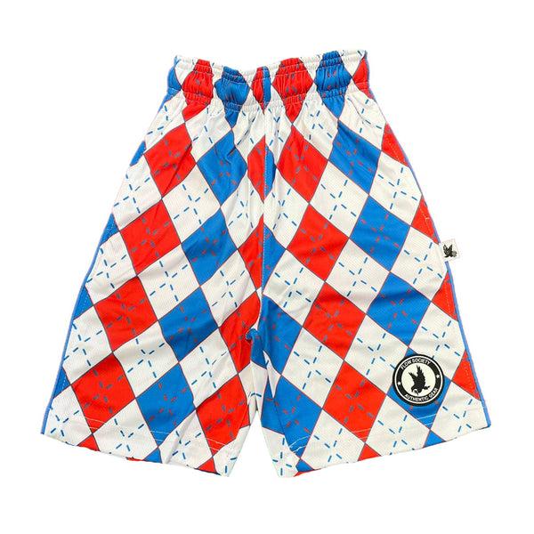Flow Society Mens Red White & Blue Argyle Attack Short Red/White/Blue