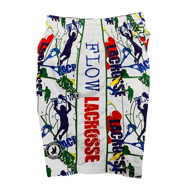 Flow Society Mens Red White & Blue Flow Lax Attack Short Red/White/Blue