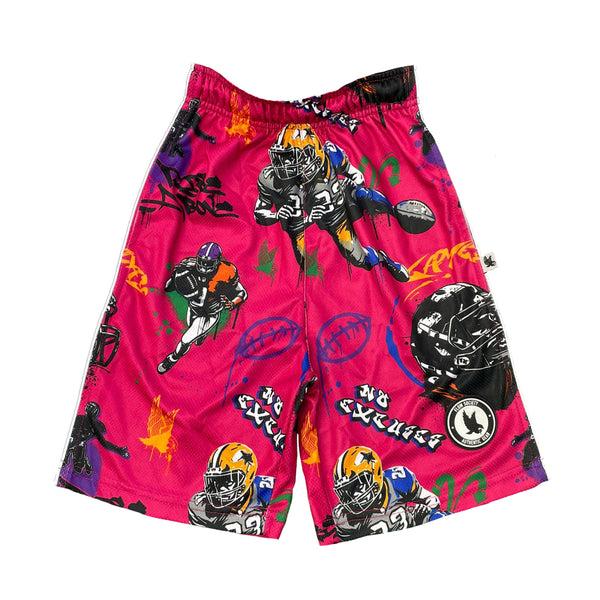 flow society Mens Rise Above It Football Graffiti Short Pink