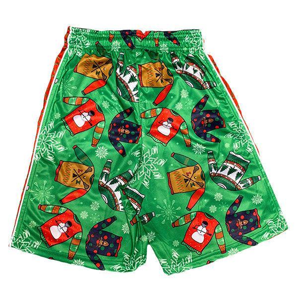 Flow Society Mens Uglyer Sweater Lax Attack Short Green