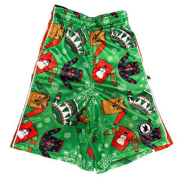 Flow Society Mens Uglyer Sweater Lax Attack Short Green