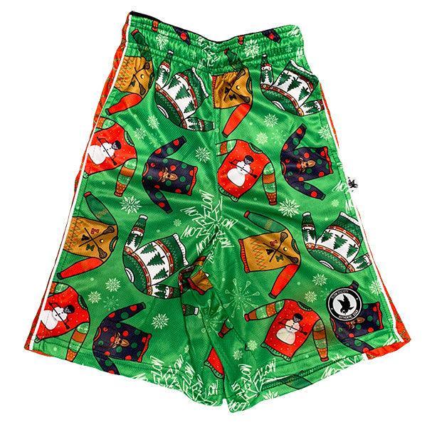 flow society Mens Uglyer Sweater Lax Attack Short Green