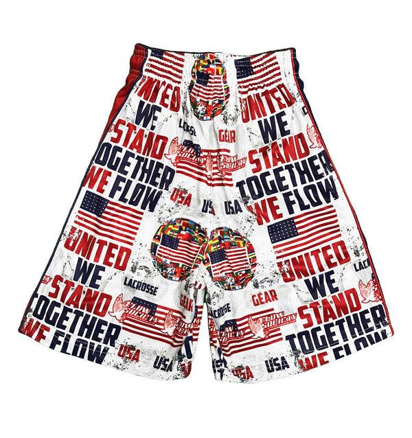 Flow Society Mens United We Flow Attack Short Red/White/Blue
