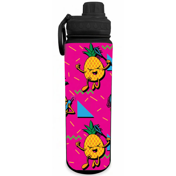 flow society Pineapple Lax 24oz Stainless Steel Water Bottle Black