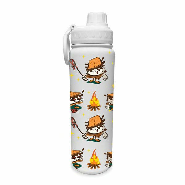 flow society S'Mores Society 24oz Stainless Steel Water Bottle White