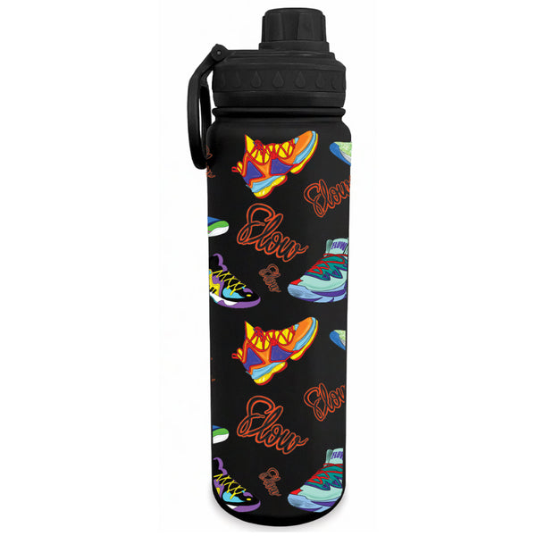flow society Sneaker Flow 24oz Stainless Steel Water Bottle Black