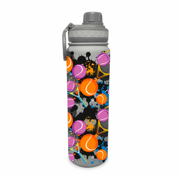 flow society Tennis Flow 24oz Stainless Steel Water Bottle Grey
