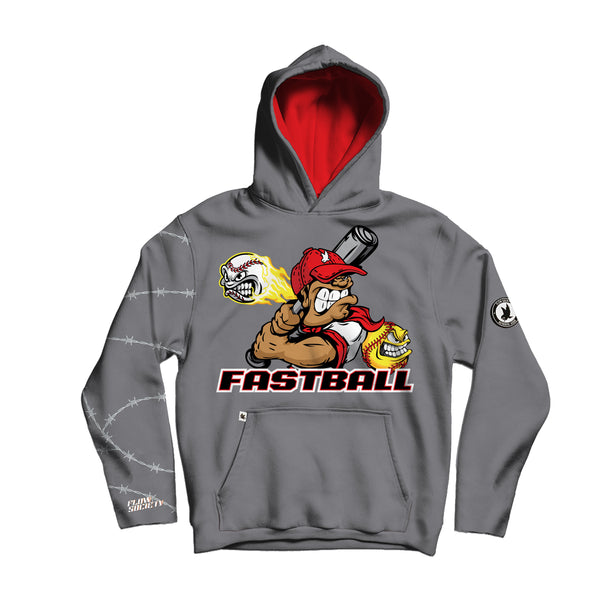 flow society Youth & Adult Angry Fastball Hoodie Grey