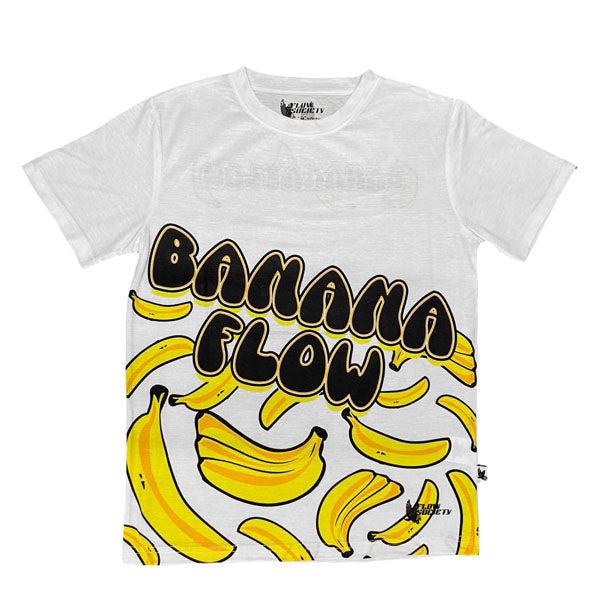 flow society Youth & Adult Banana Flow Tee Shirt White