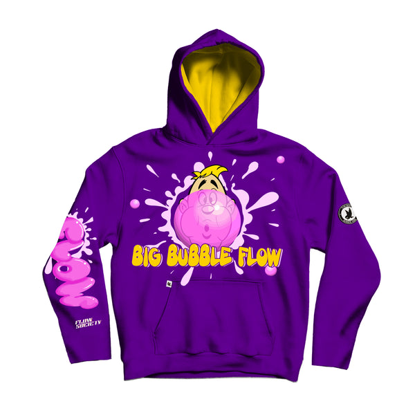 flow society Youth & Adult Big Bubble Gum Flow Hoodie Purple