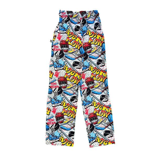 flow Society Youth & Adult Brick Graffiti Hockey Lounge Pant White