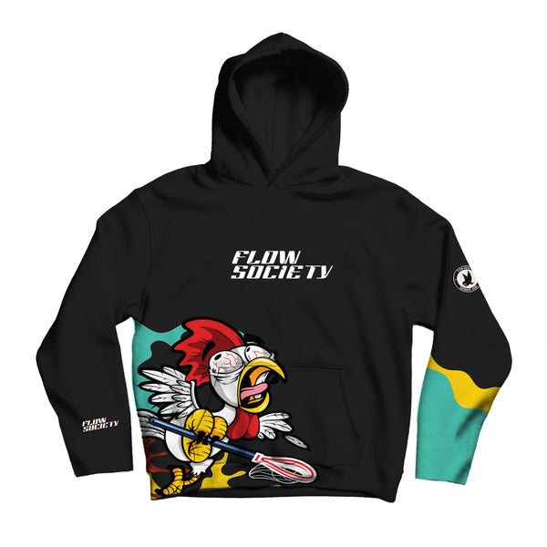 flow society Youth & Adult Chicken & Waffle Hoodie Black