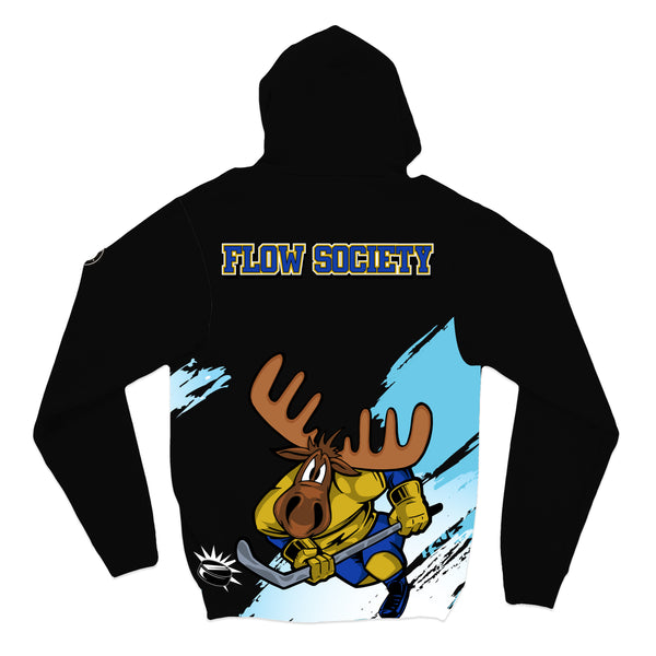 Flow Society Youth & Adult Face Off Moose Hoodie Black