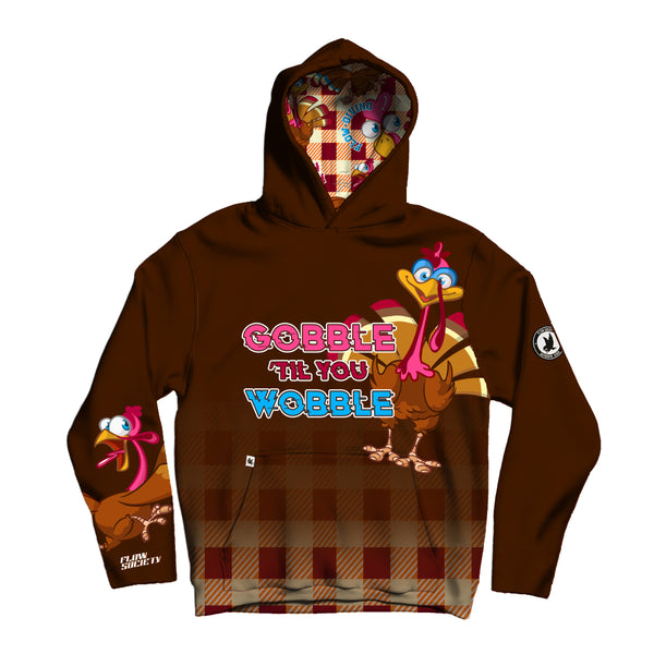 flow society Youth & Adult Gobble Til You Wobble Hoodie Dark Brown