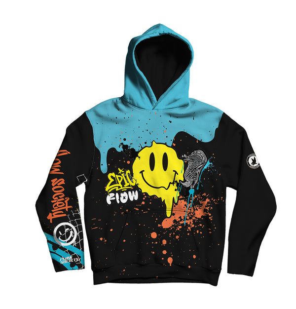flow society Youth & Adult Graffiti Lacrosse Flow Hoodie Black