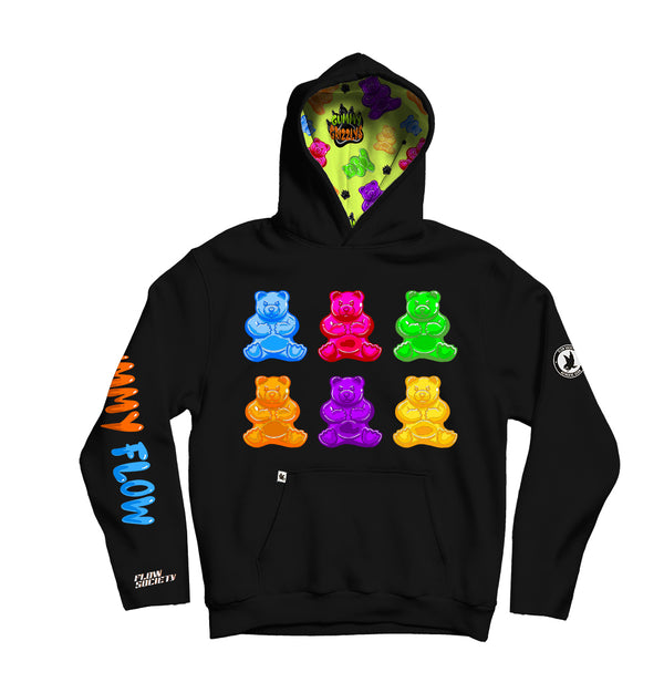 flow society Youth & Adult Grizzly Gummy Bear Hoodie Black