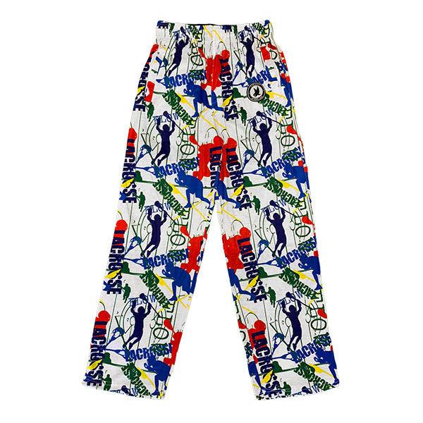 flow society Youth & Adult Lax Attack Lounge Pants White/Blue/Red