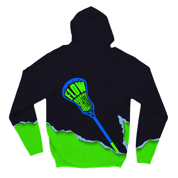 Flow Society Youth & Adult Lax Stix Hoodie Navy/Green